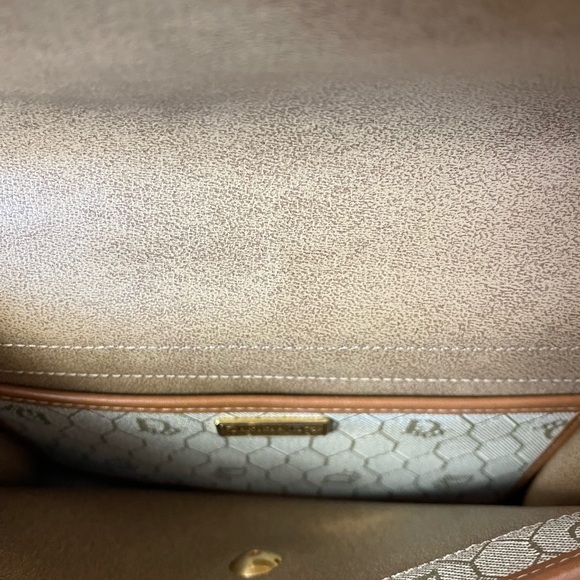 Vintage Dior honeycomb Beige & Brown Coated Canvas Shoulder Bag-no dustbag - Picture 14 of 16